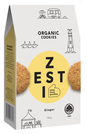Zesti Organic Cookies Ginger Yellow Spot